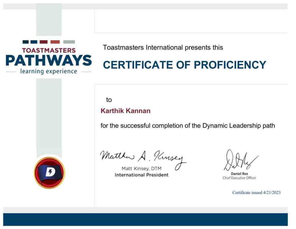 Toastmasters path complete 2023